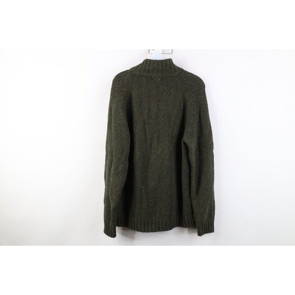 Vintage Eddie Bauer Mens Small Wool Blend Rainbow Fleck Knit Henley Sweater - Picture 9 of 11